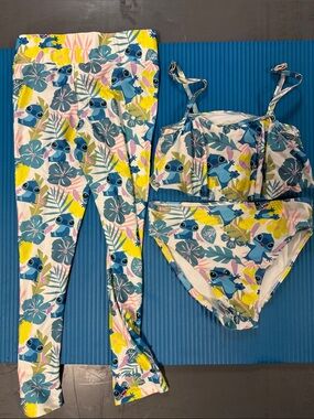 7/8 Disney Tropical Stitch Girls Bikini Set